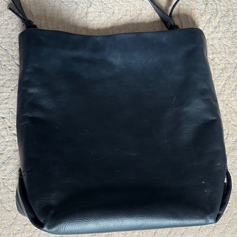 J. Crew Black Messenger Bag Leather Classic